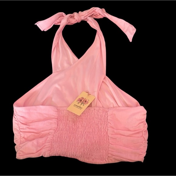 Entro Barbie style crop top with tie and open back NWT - Picture 4 of 7